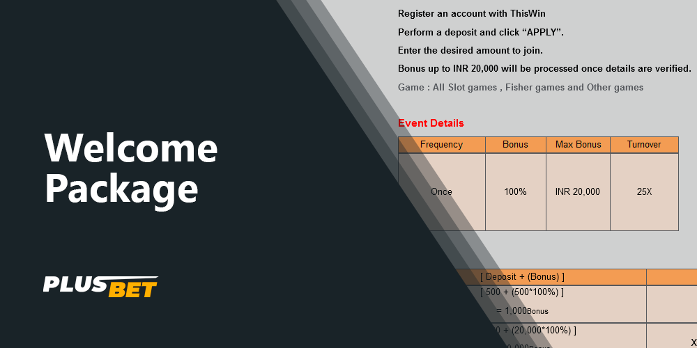 Welcome bonus for indian players