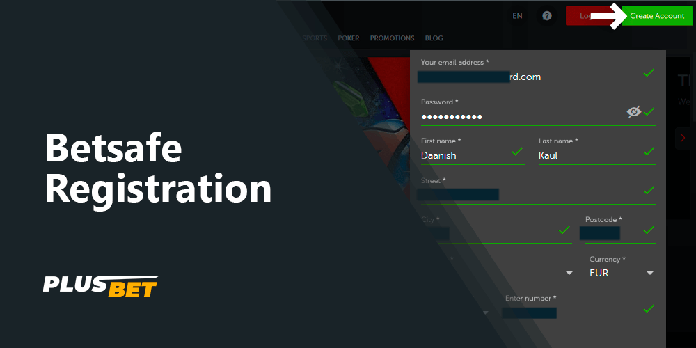 Step-by-step instructions on how to fill Betsafe registration form