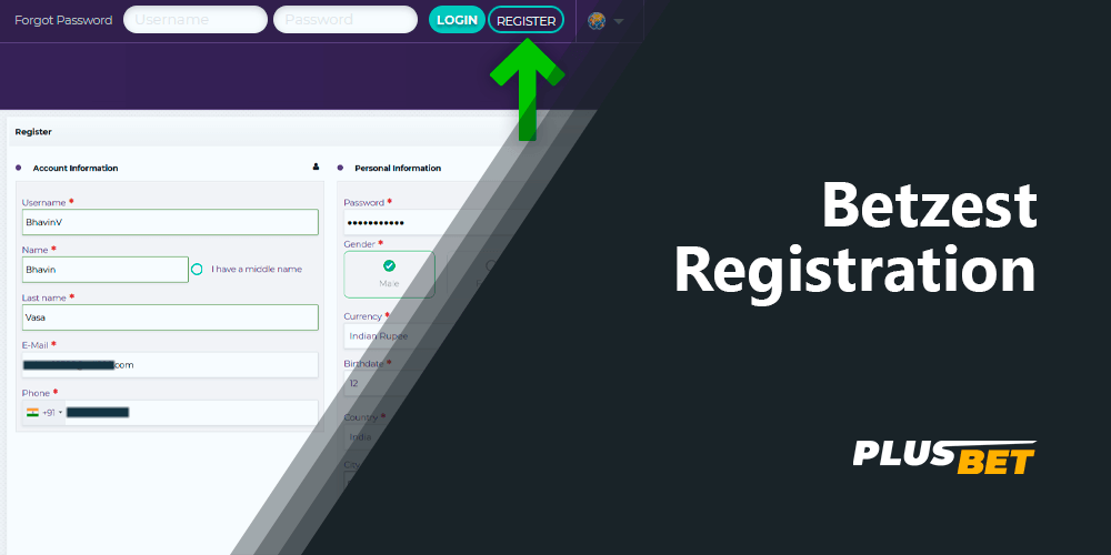 Betzest Registration step by step instruction for new players