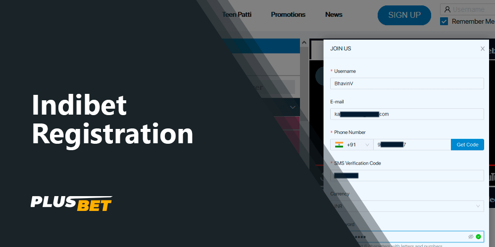 Indibet Registration step-by-step instruction