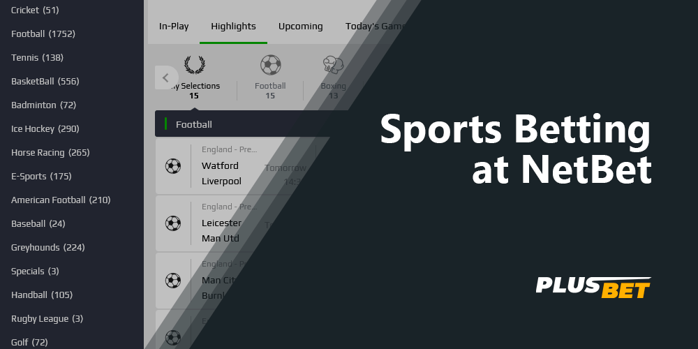 Sports Line available to place bets on at NetBet betting platform