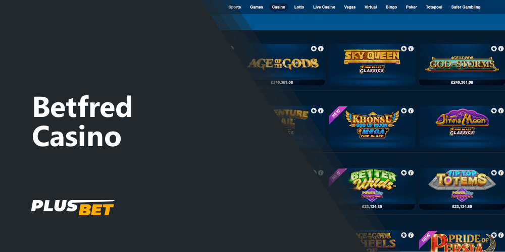 Betfred boasts a decent assortment of casino games