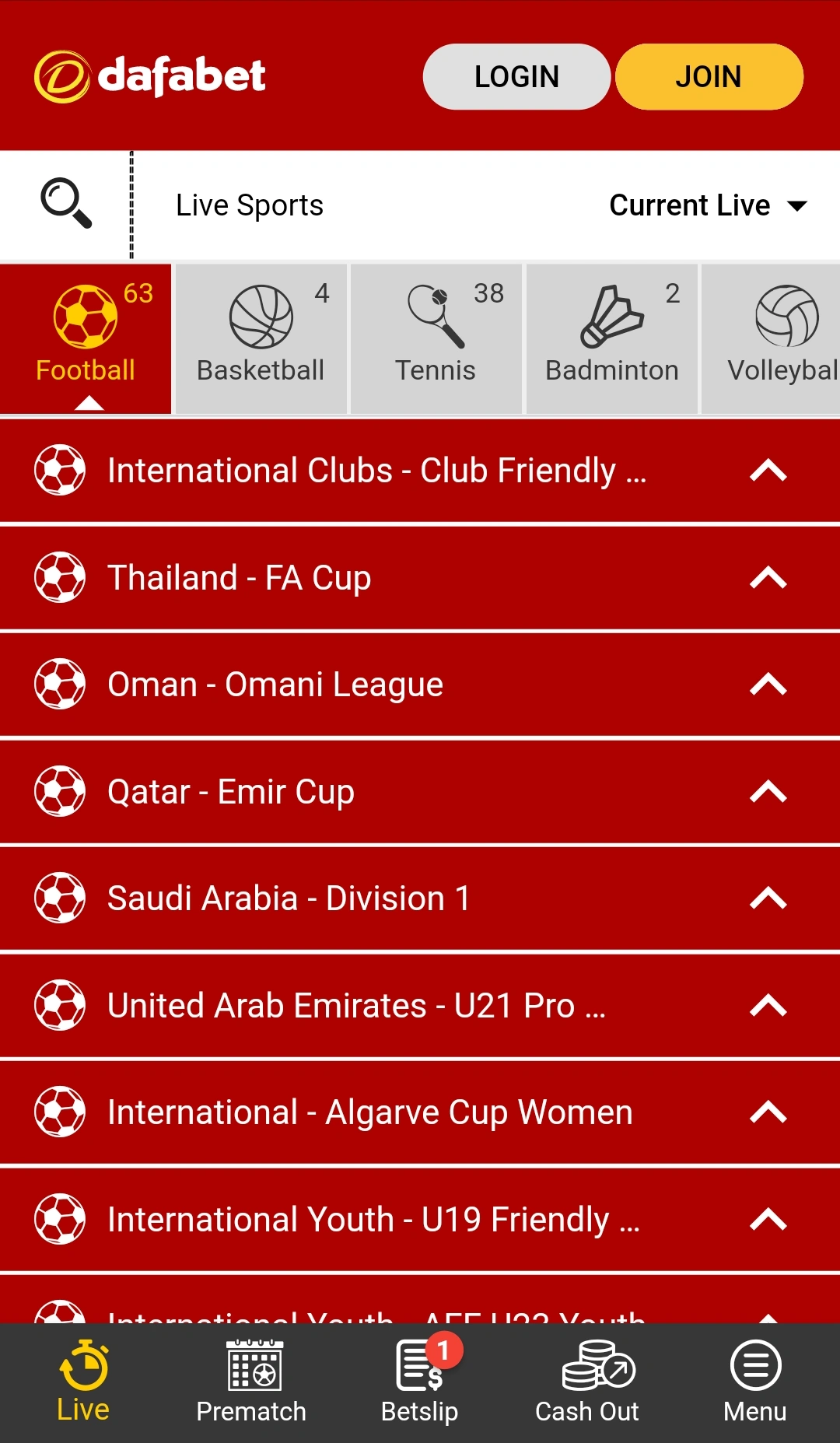 List of available soccer tournaments