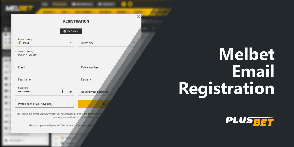 Registering by email is the most common method at Melbet