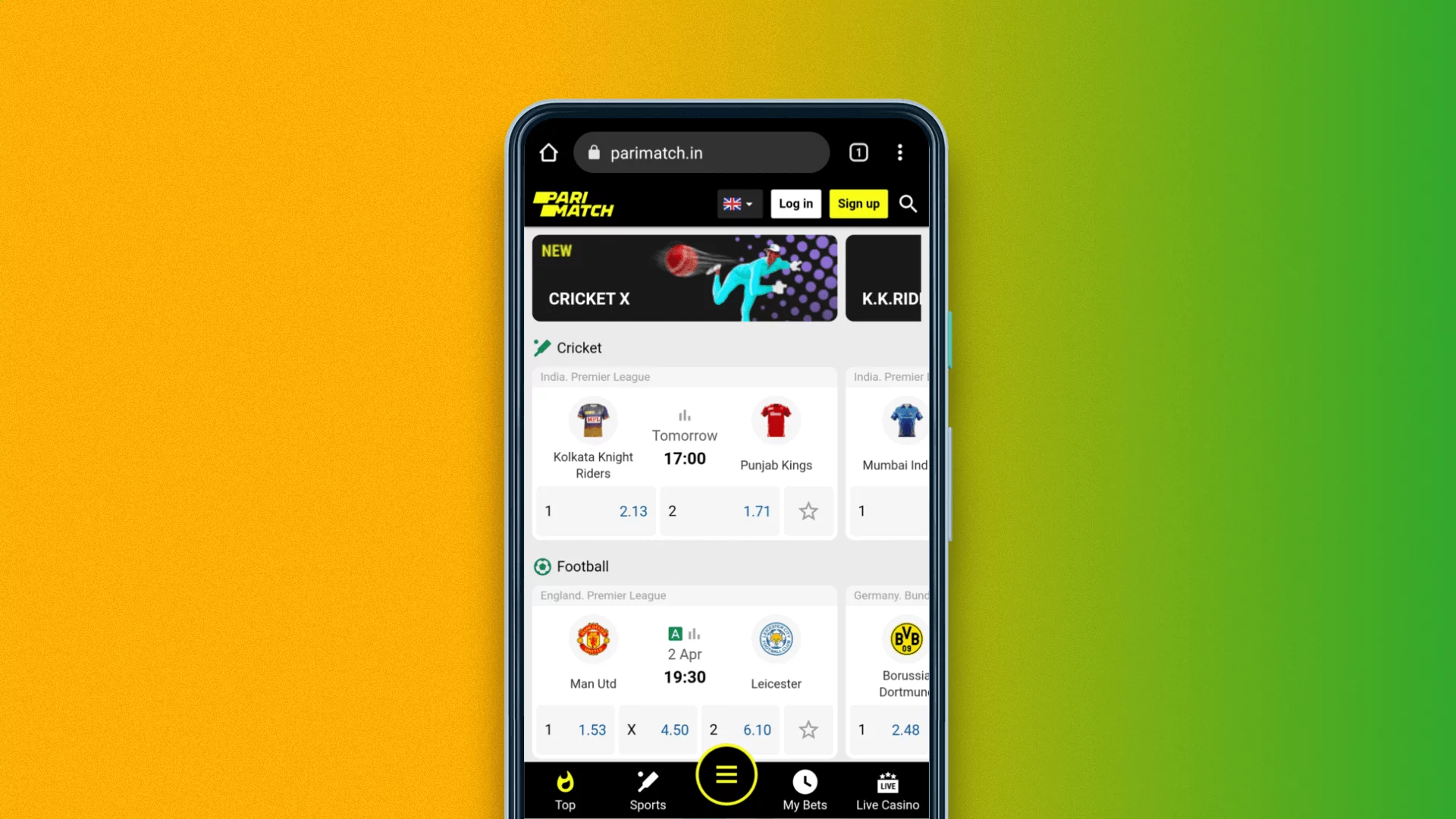 mobile version of parimatch