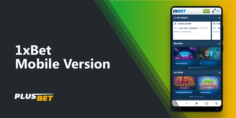 mobile version of 1xbet betting bookie website