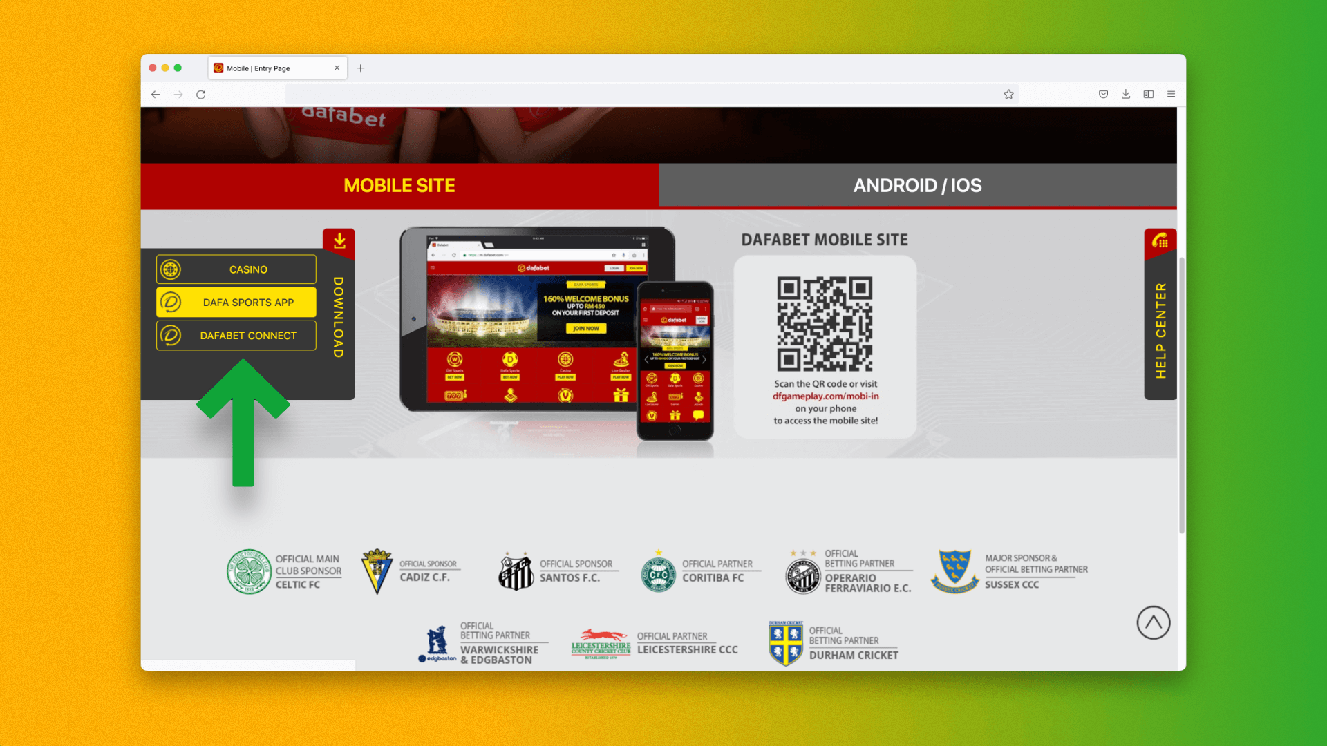 dafabet mobile apps page