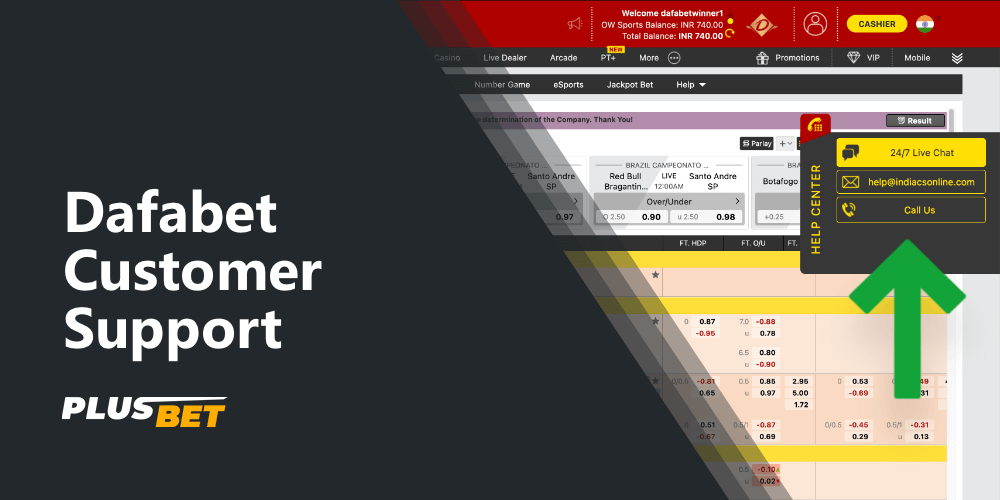 dafabet's customer support from india is available 24 hours a day, 7 days a week through several communication channels