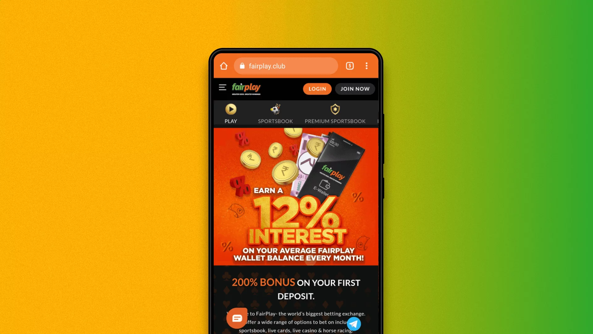 main screen of fairplay app