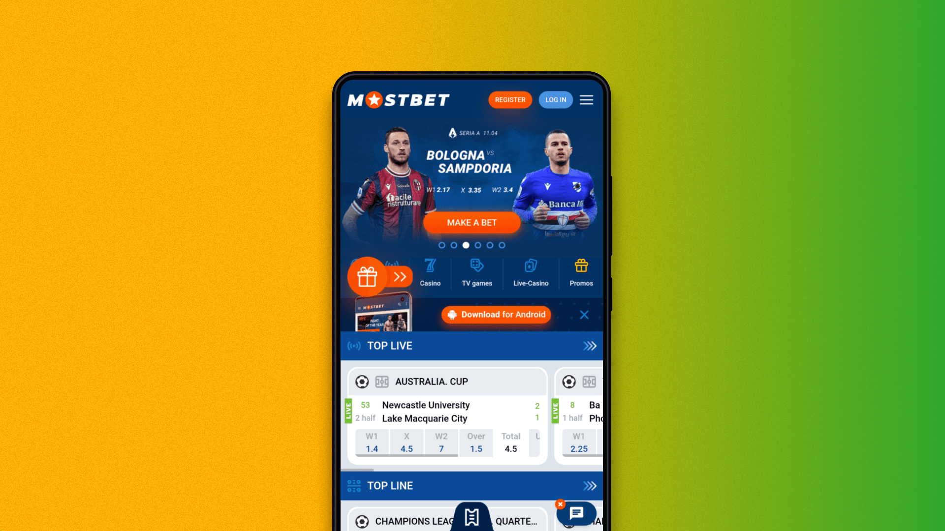 Open the official Mostbet website using your smartphone