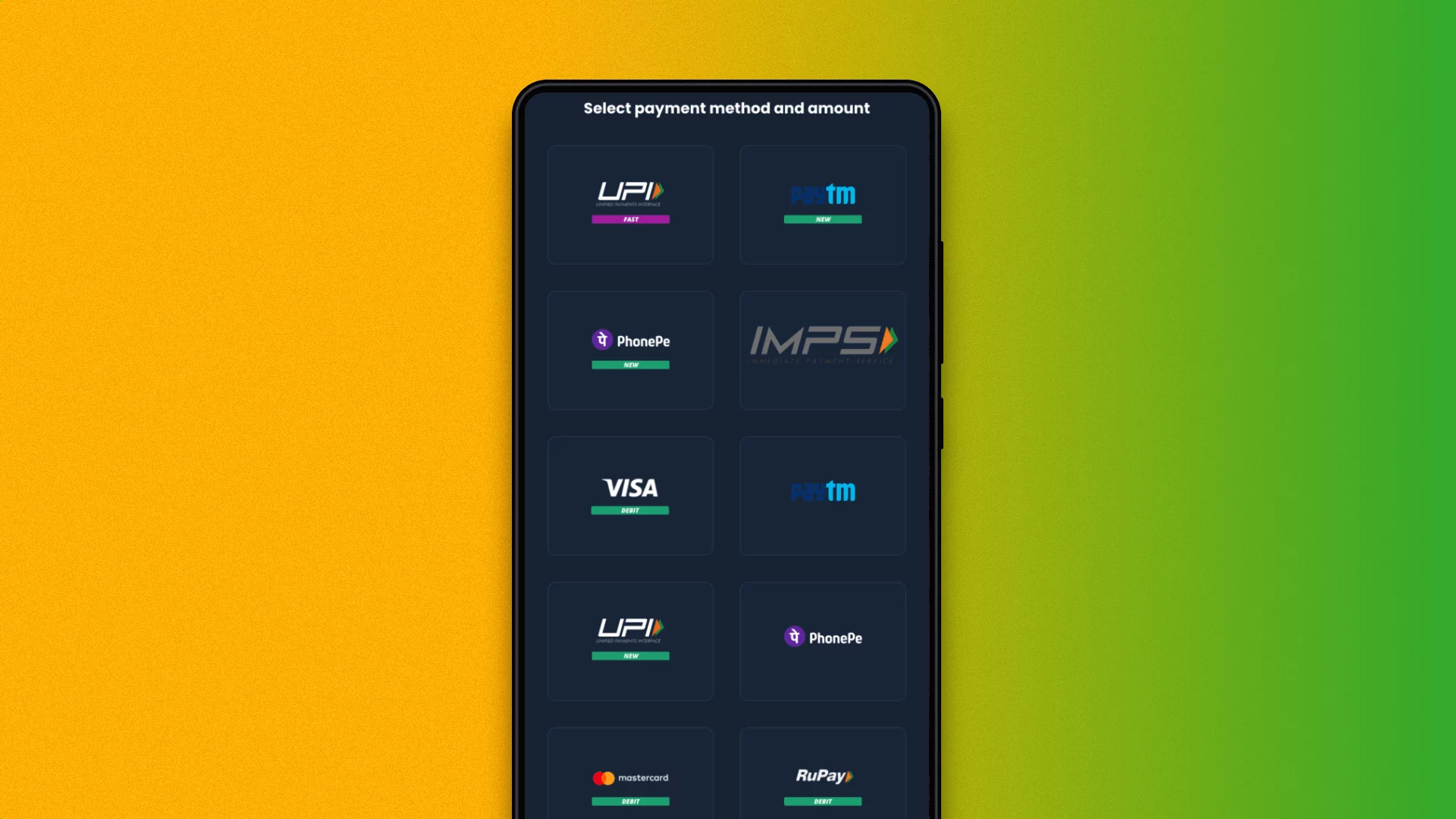 the list of available methods of deposit 4rabet