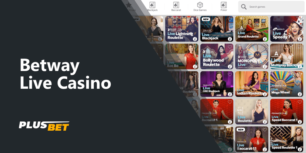 In addition to sports betting, betway offers its customers many games from the live casino section