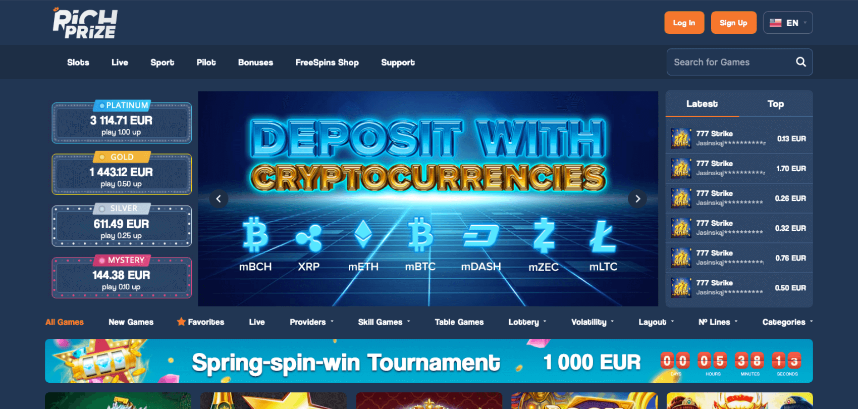 home page of Richprize India