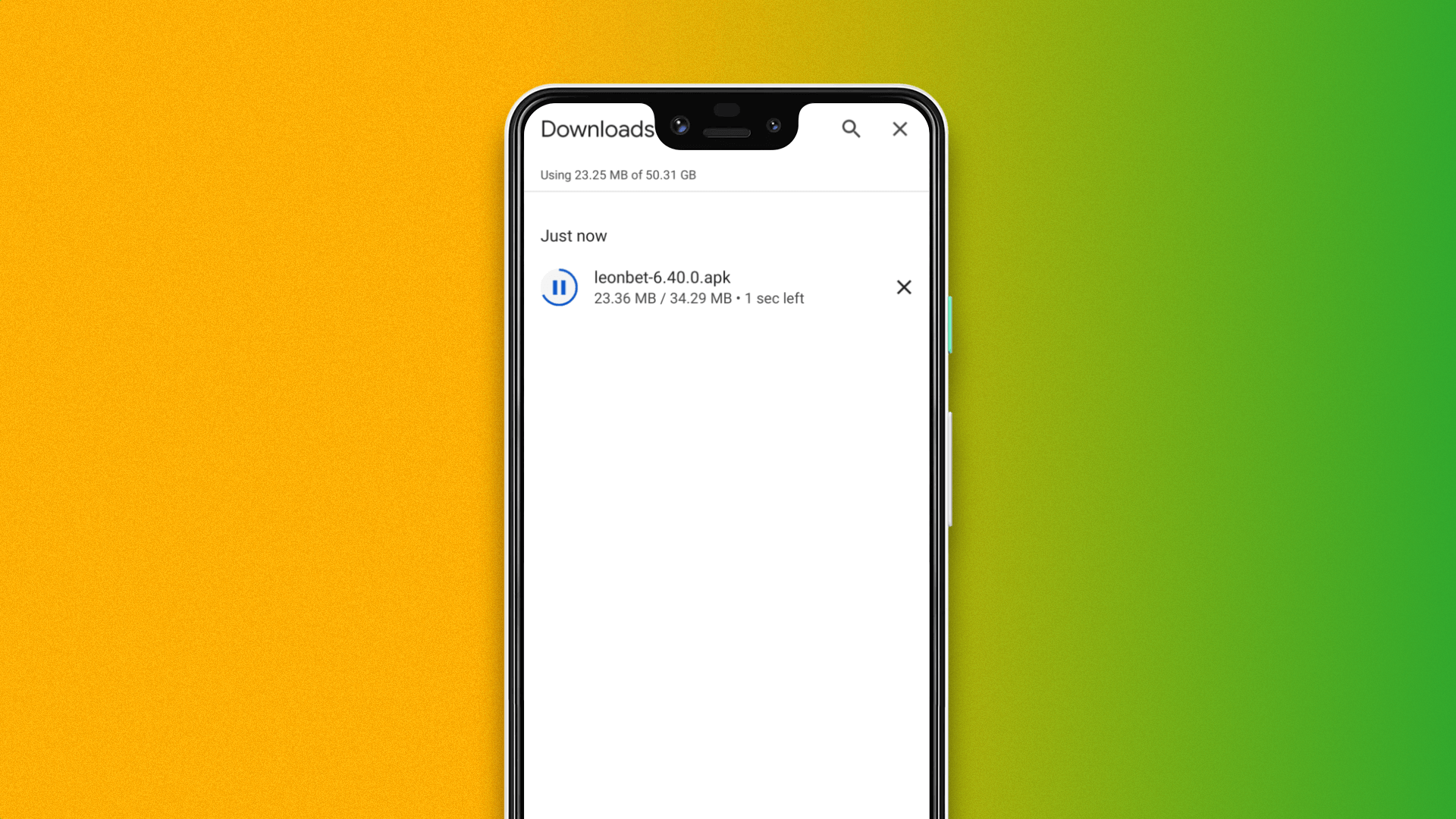 The process of downloading the APK file of the Leon Bet sports betting app