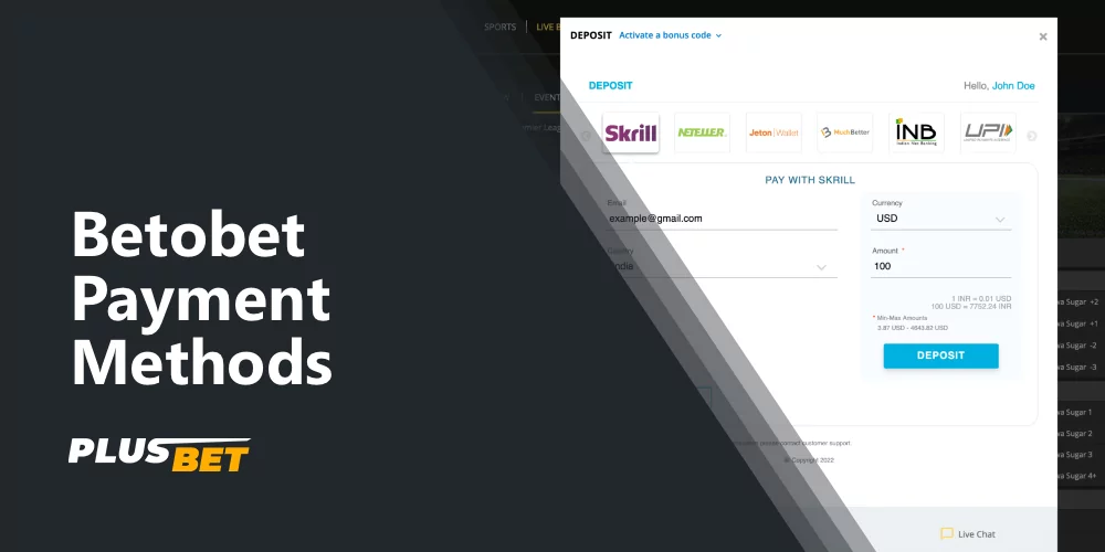 Detailed information about payment methods in Betobet