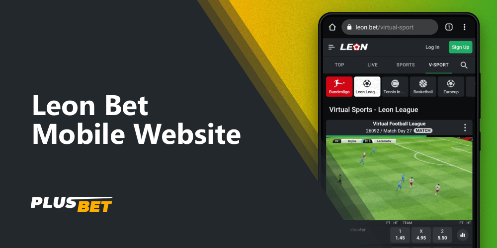 Virtual Sports section in the mobile version of the Leon Bet website