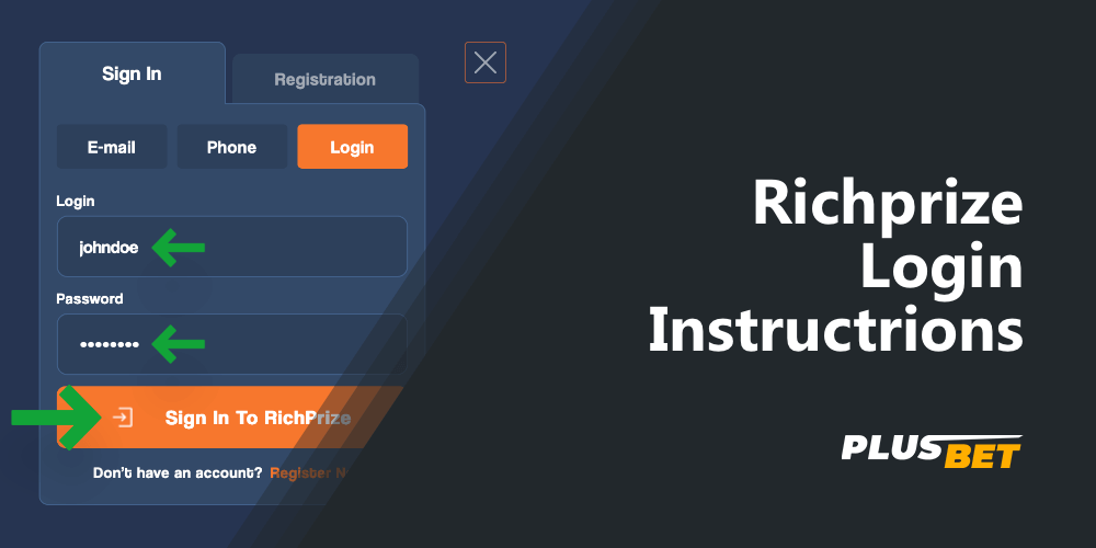 Signing in to your RichPrize account is required