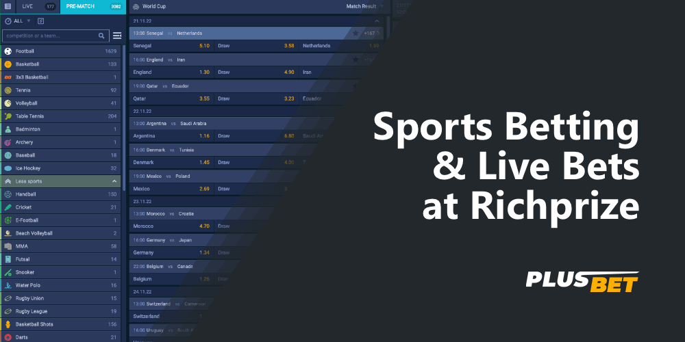 RichPrize offers an excellent number of options in betting