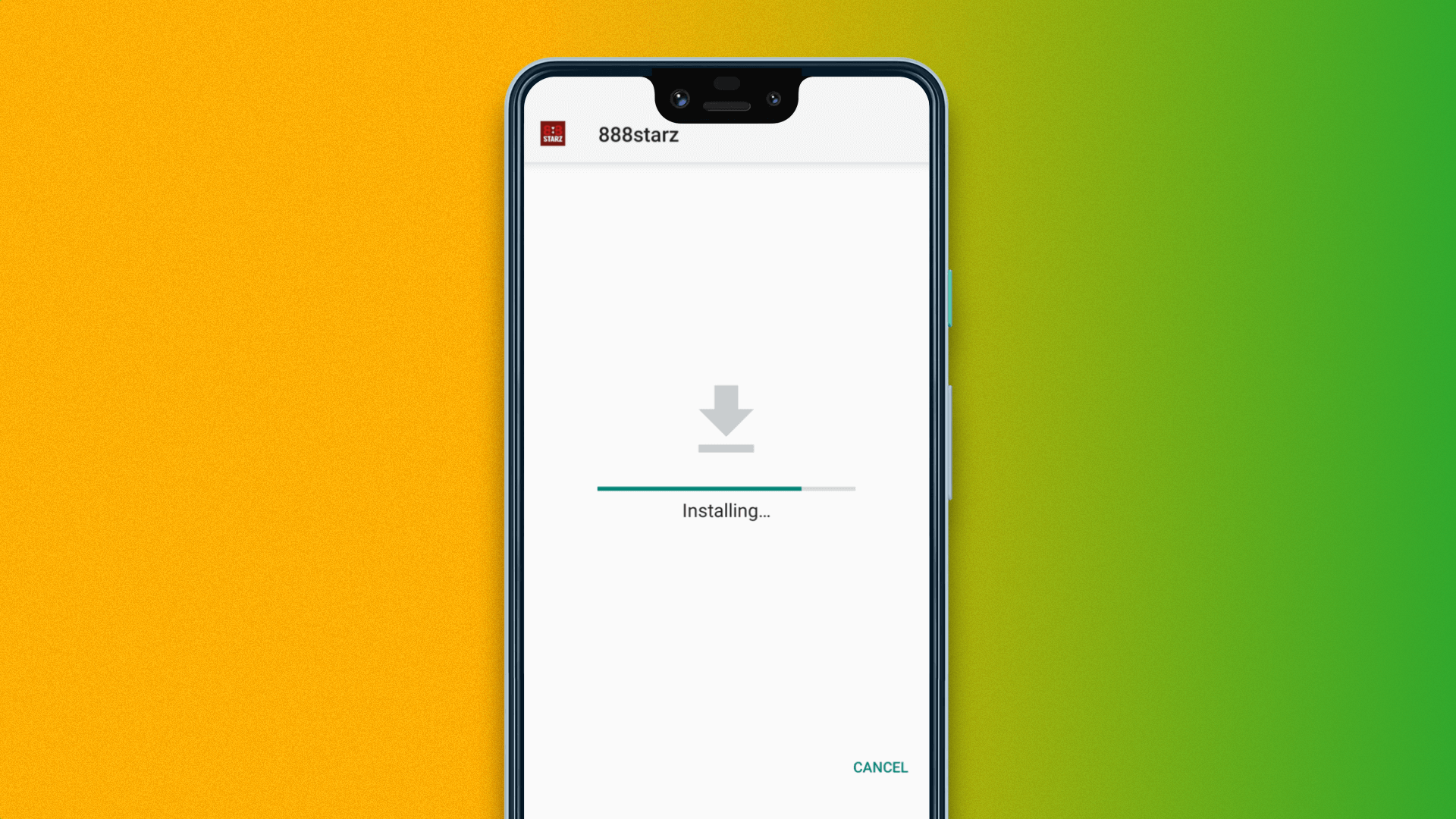 The installation process of the 888Starz mobile app on Android