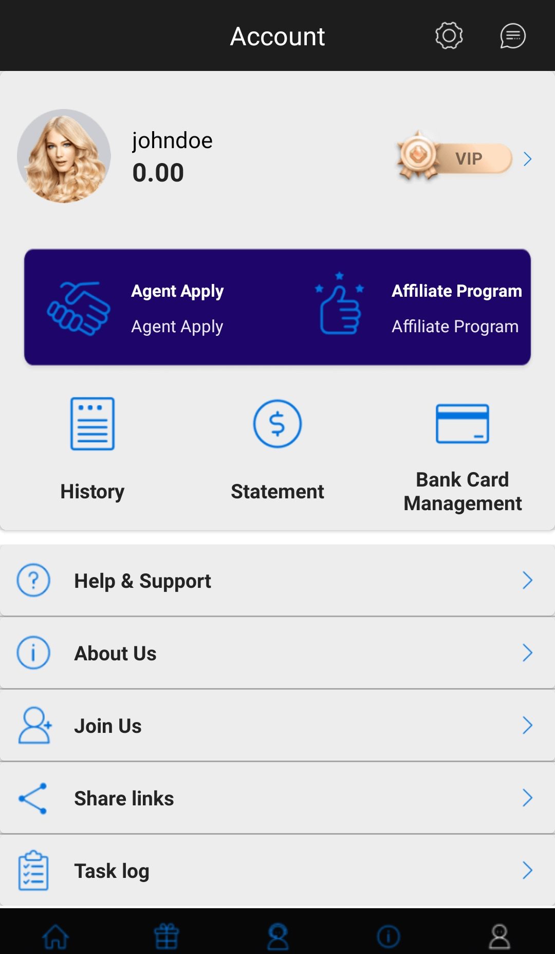 Customer profile tab of Sona9 in the mobile app