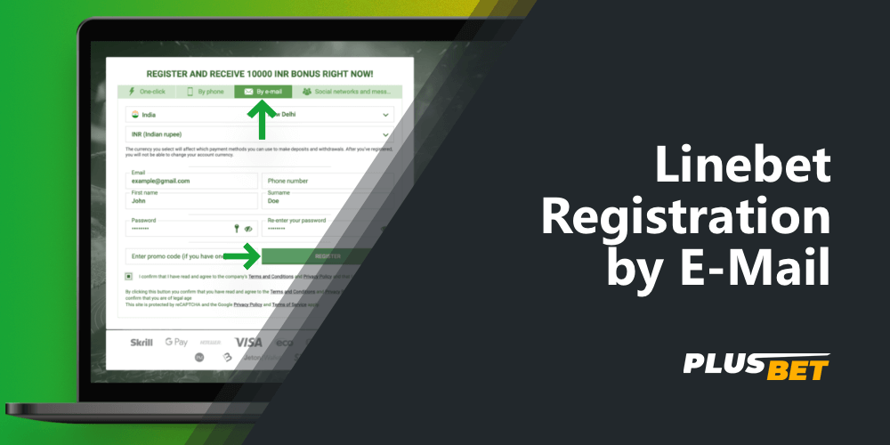 The available way to register with Linebet is to register by email