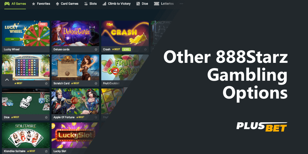 Other gambling games that are available to 888starz customers