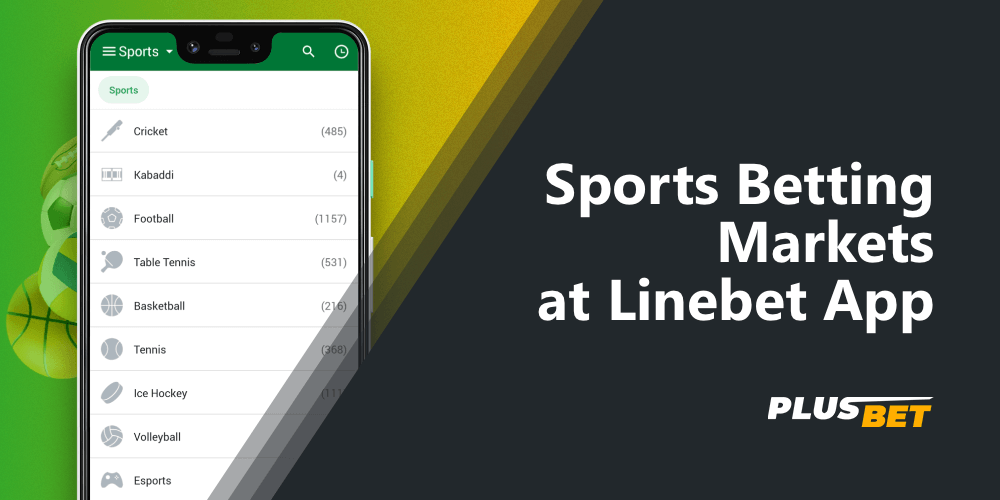 The list of sports on which you can bet in the mobile app Linebet