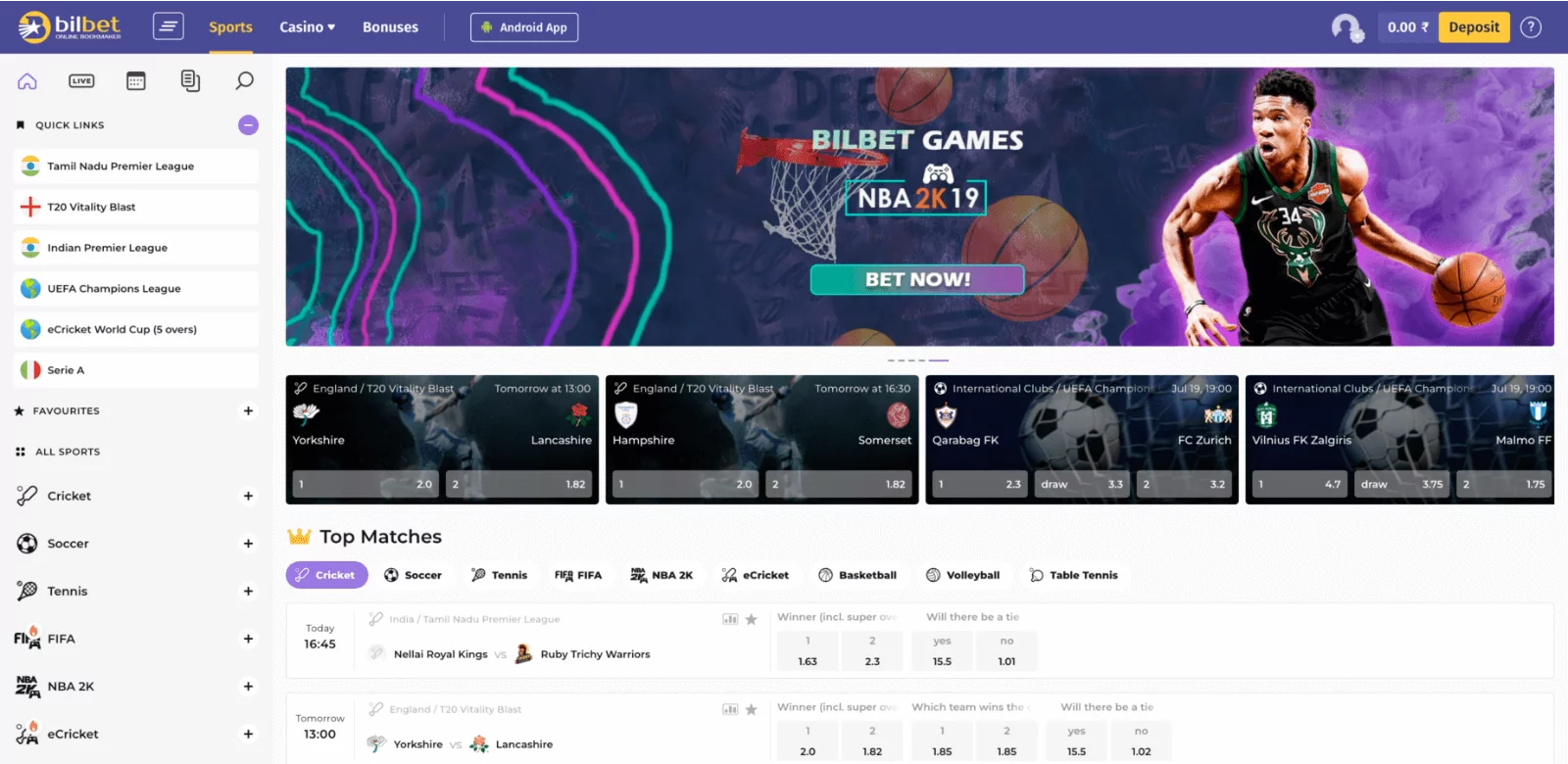 Bilbet home page