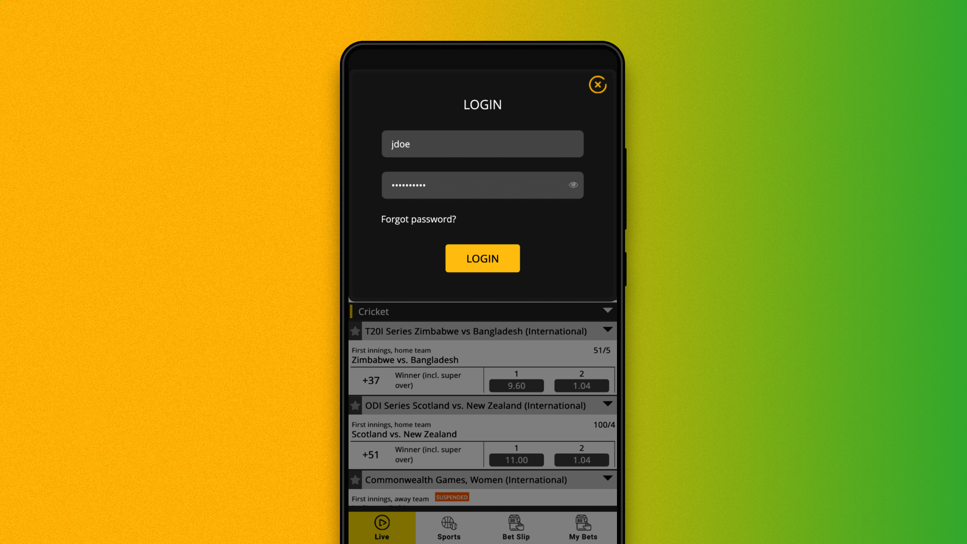 User authorization in the Satbet mobile app