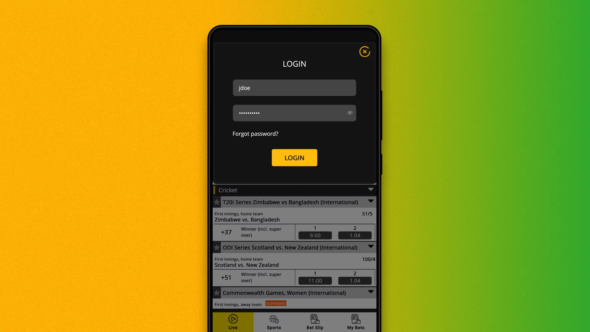 User authorization in the Satbet mobile app