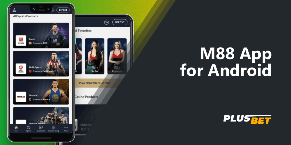 M88 mobile app for Android devices