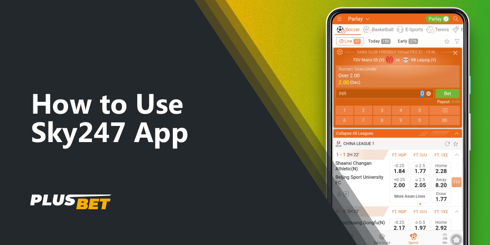 Bet and odds in the Sky247 app
