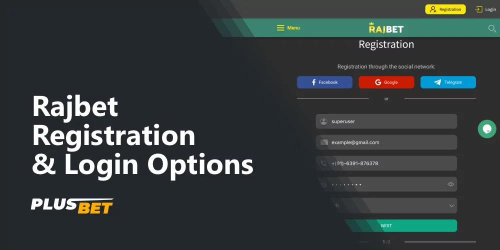 New Rajbet user registration form