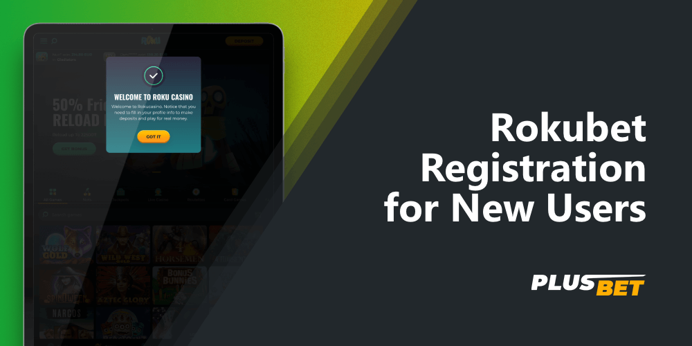 Notification of successful registration in Rokubet