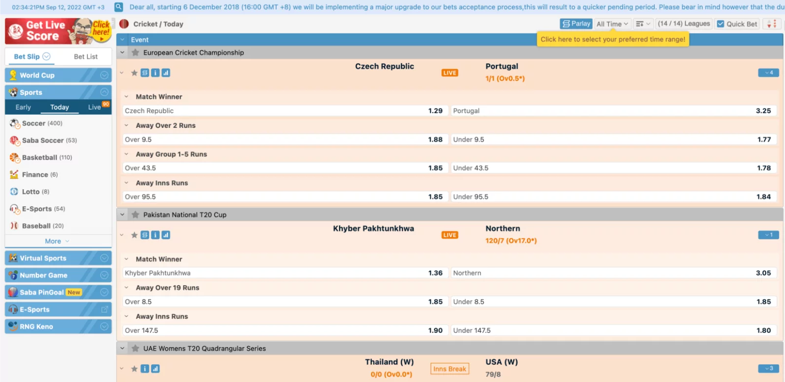 At Marvelbet, customers from India have access to bets on dozens of sports