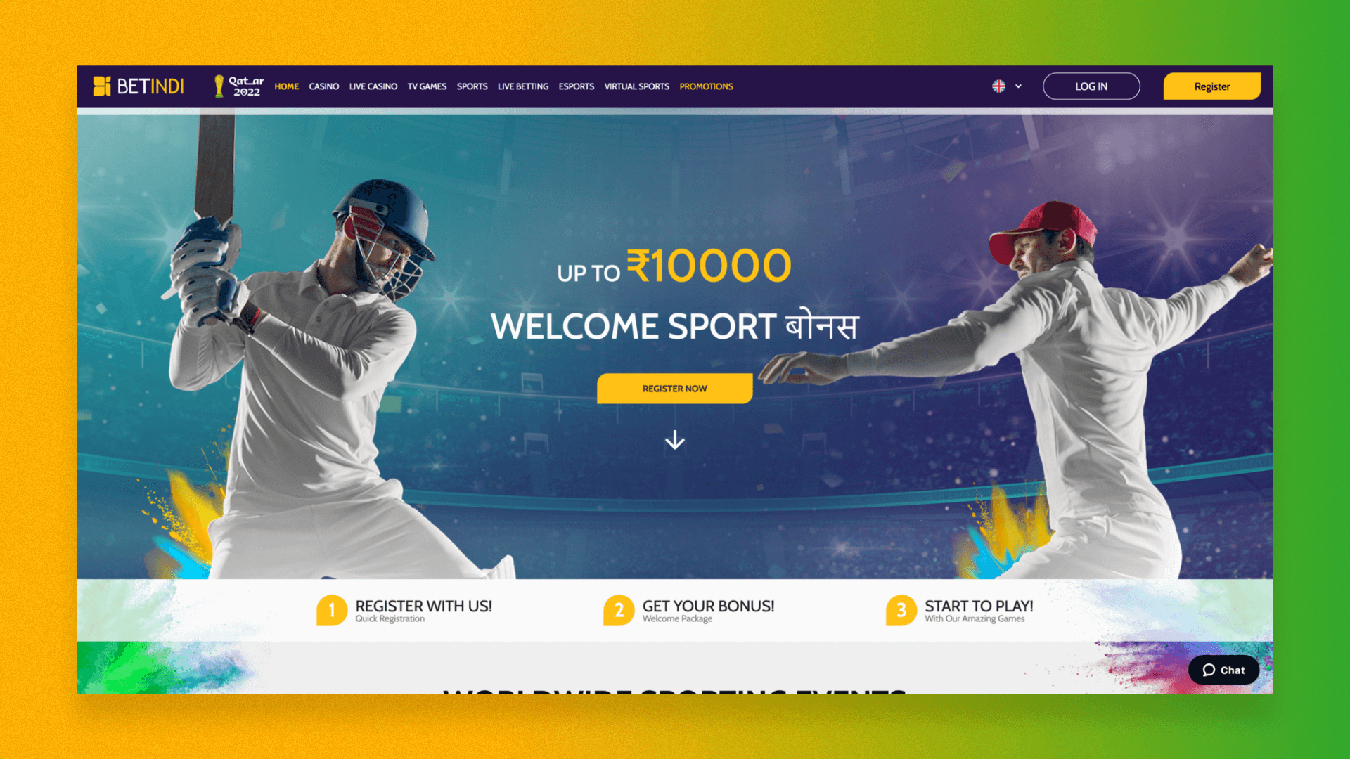 Registration on the official site of Betindi takes several steps