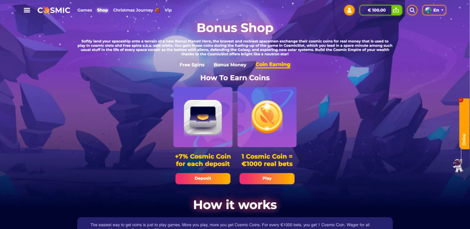 On the CosmicSlot platform, players from India have the opportunity to buy bonuses for more casino winnings