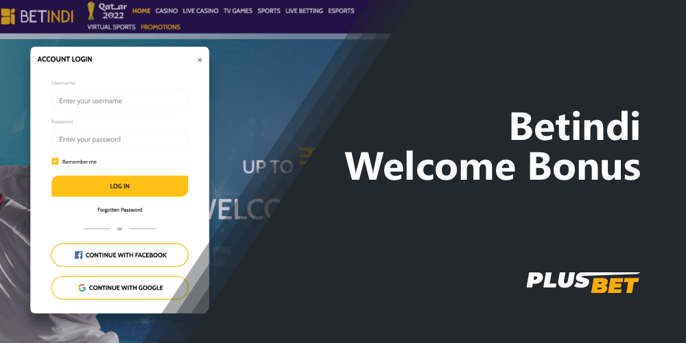 To log in to the Betindi platform use the login and password you specified during registration