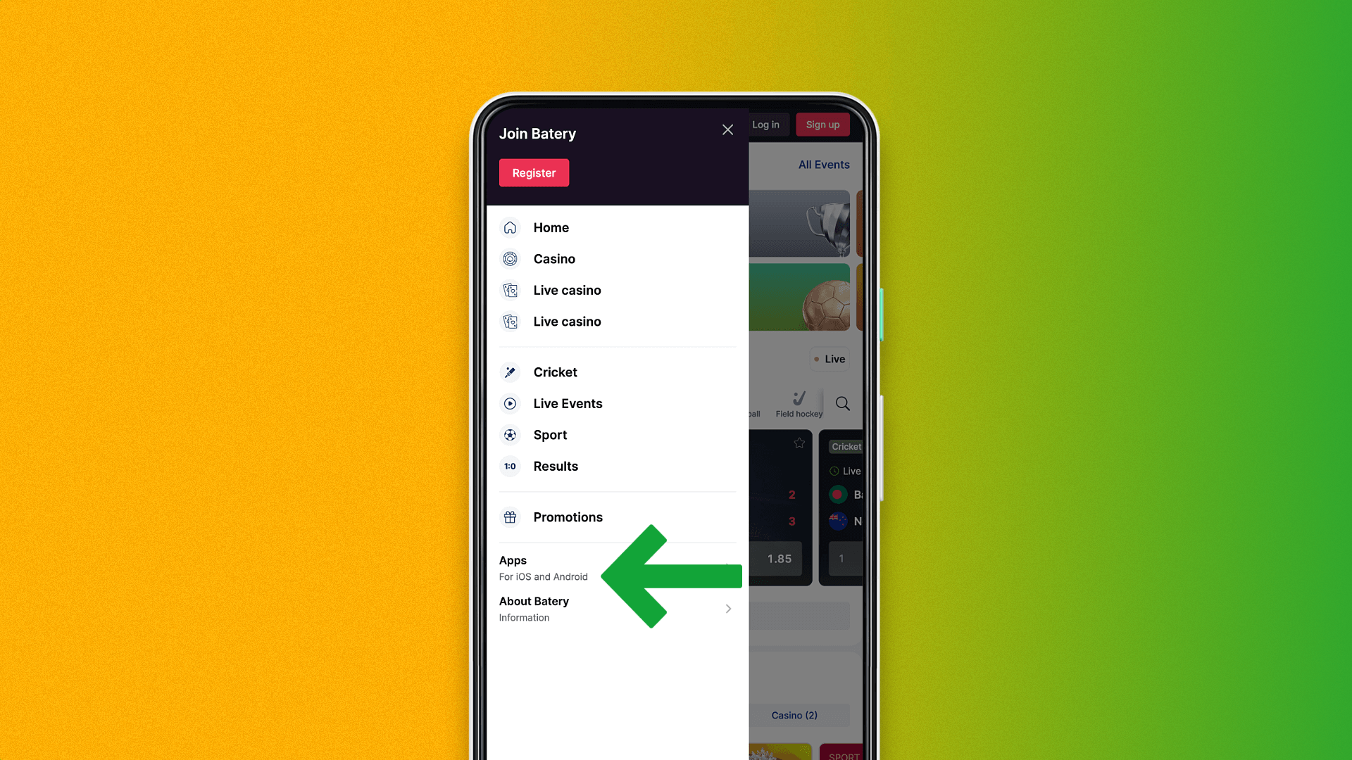 In the menu that opens, find the Applications section