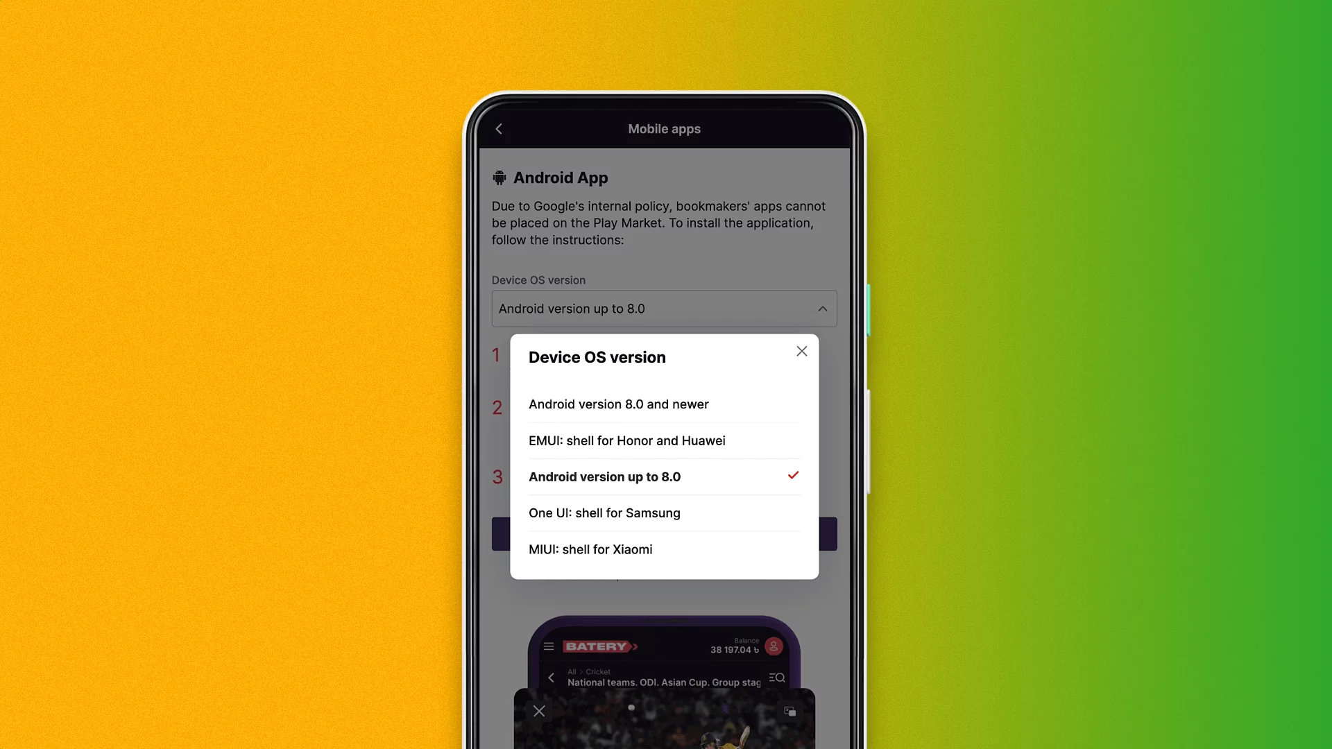 Choose the right version of the Batery app for Android for your smartphone