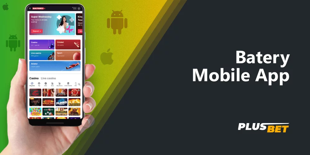 The Batery mobile app is available for both Android and iOS devices