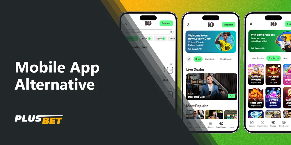 10bet offers a mobile version of the main site if you don't have the option to download it to your phone