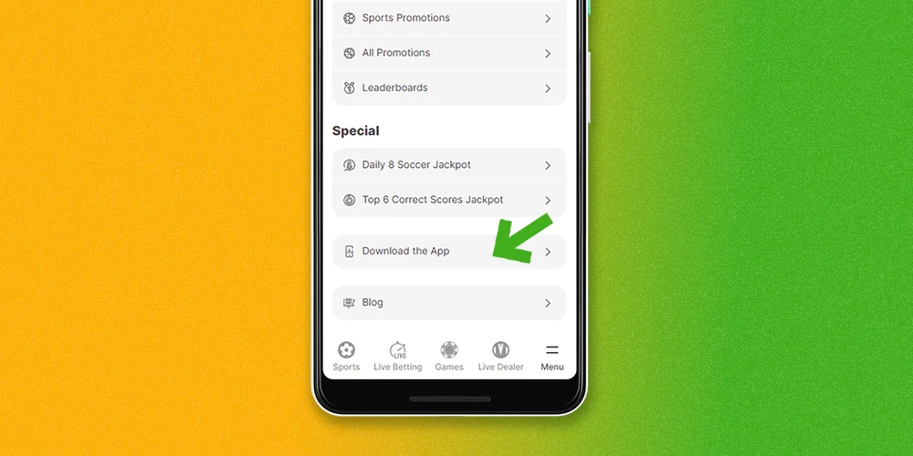 Click on the link to download the 10bet app