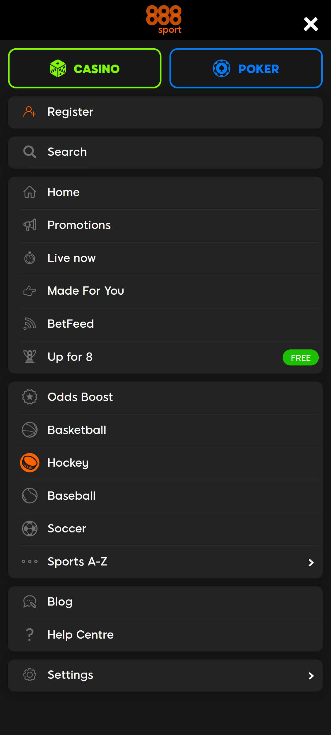 888sport mobile app menu