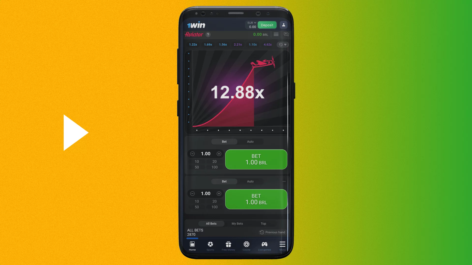 To download the 1win Aviator app players from India must log on to the bookmaker's mobile website