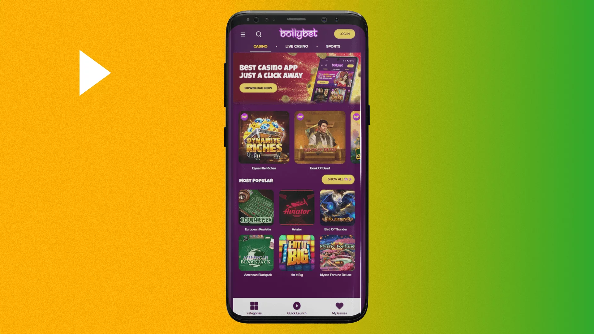 To download the Bollybet app you need to go to the mobile version of the site