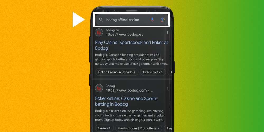 To download the Bodog app open the mobile version of the website in your browser