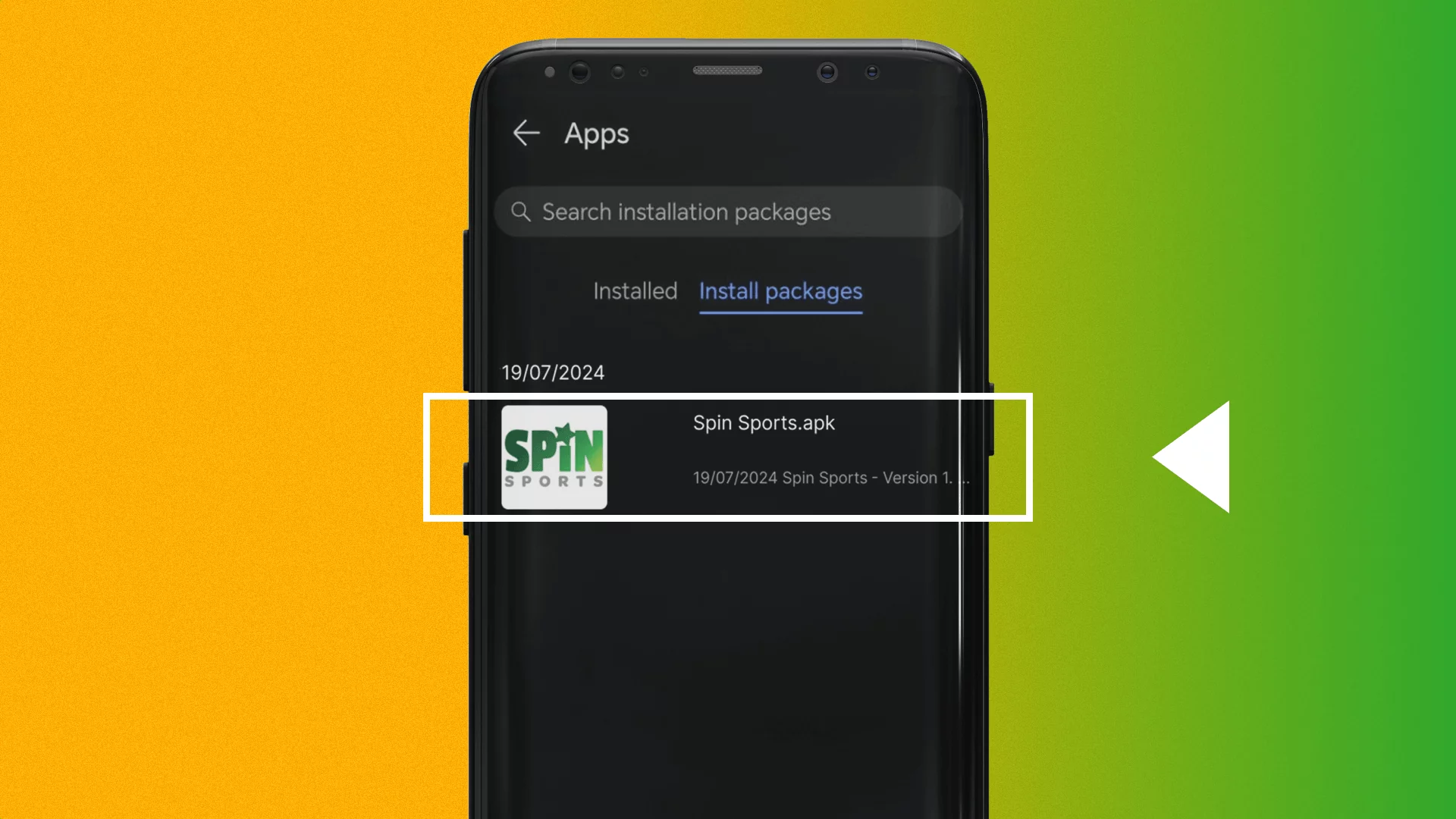 To install the Spin Sports app Indian players must find the apk file in the download folder and run it