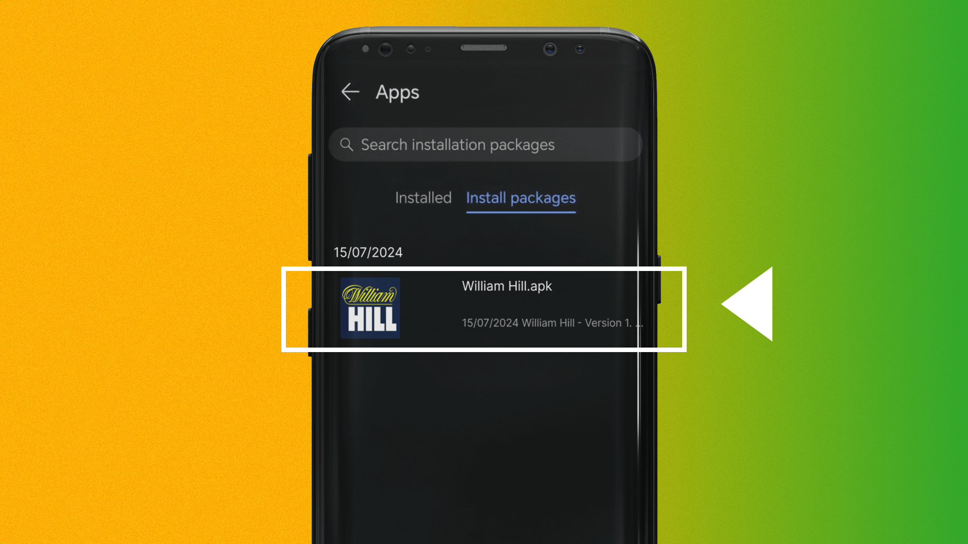 To install the William Hill app players from India need to find the downloaded file in the download folder and start installation