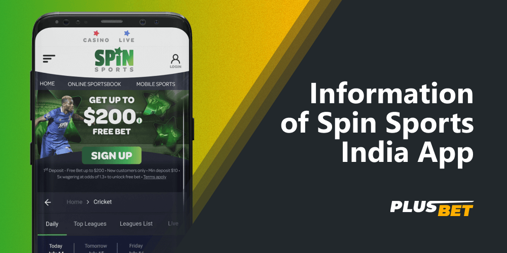 On the Spin Sports app, Indian players will find all the features of the desktop version of the site, including sports betting services, tournaments and familiar payment tools